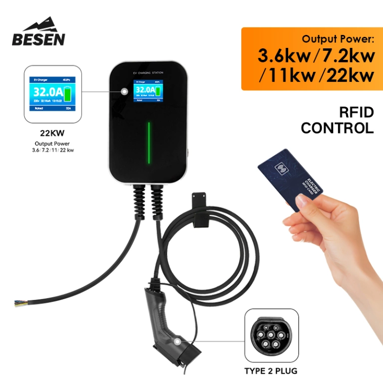 Charging station Besen 3.7 – 22 kW – 32A phase 3 – charging cable